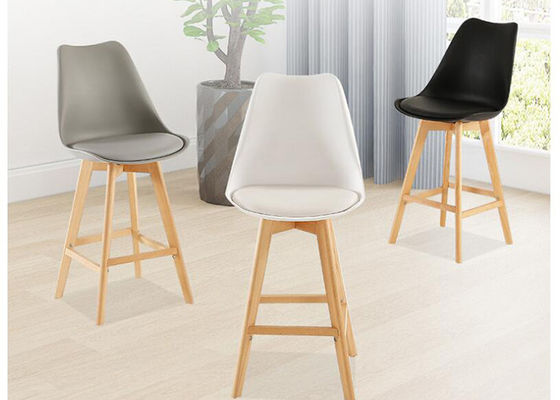 O tamborete de barra multifuncional da faia, Grey Leather Bar Stools With suporta